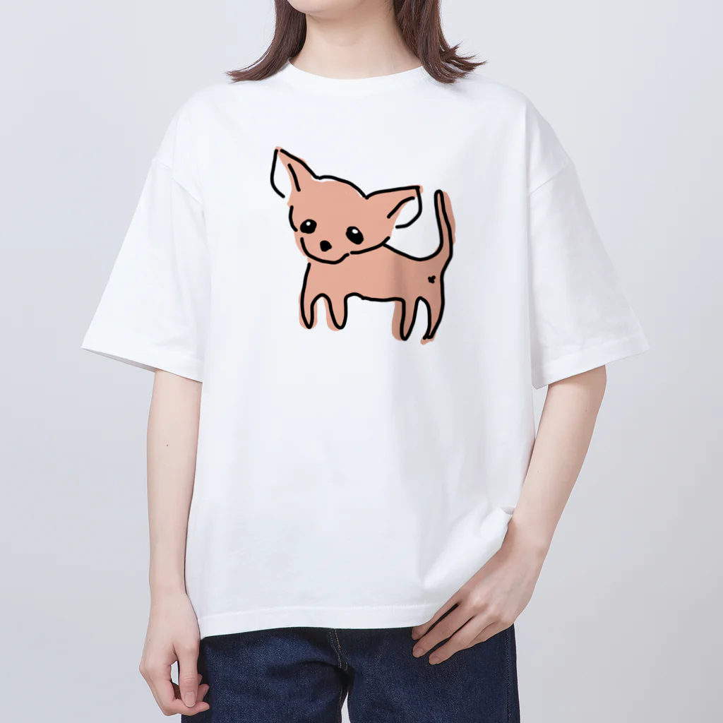 akane_art（茜音工房）のゆるチワワ（オレンジ） Oversized T-Shirt