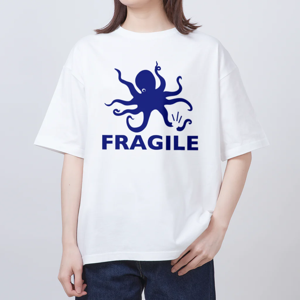 水島ひねのワレモノ注意（青） Oversized T-Shirt