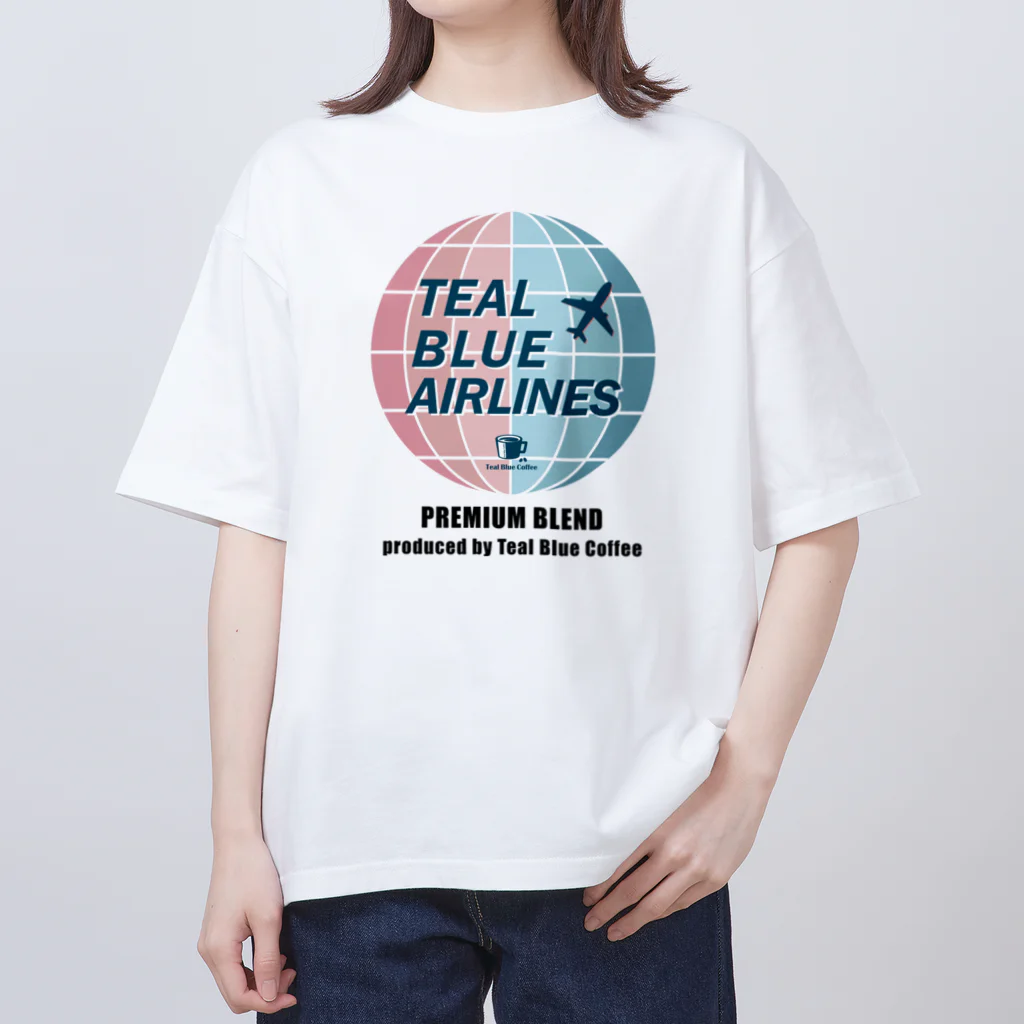 Teal Blue CoffeeのTEAL BLUE AIRLINES Oversized T-Shirt