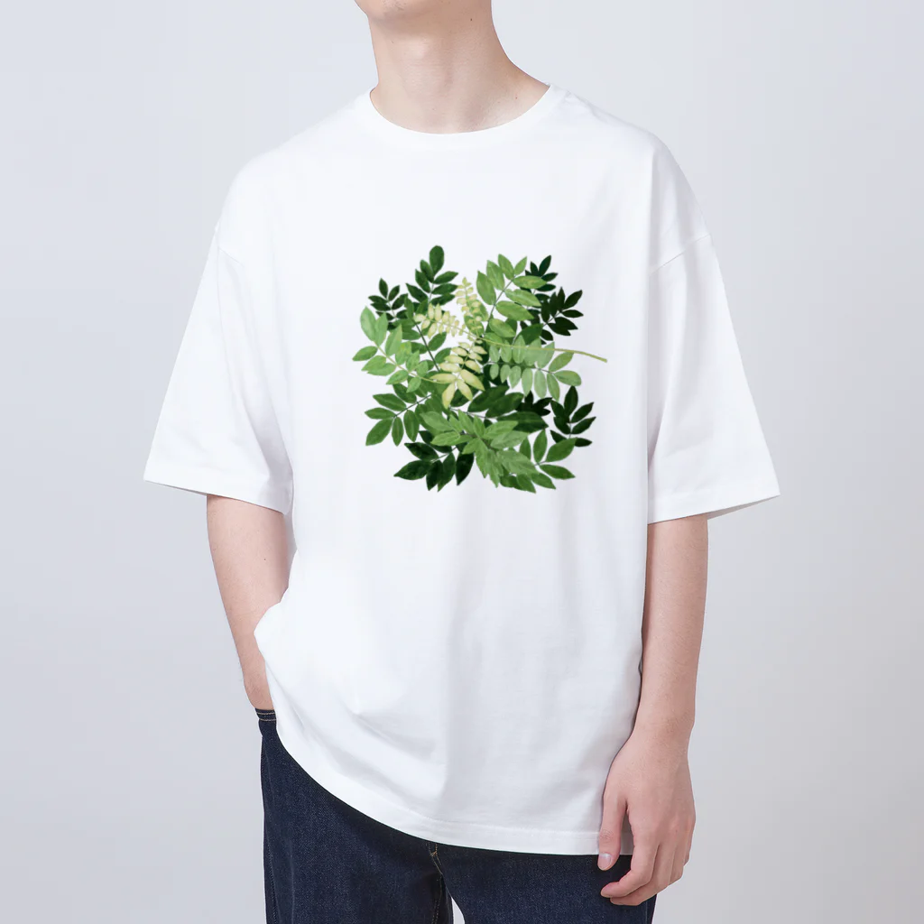 Wonder Bird Forestの藤の葉陰 Oversized T-Shirt