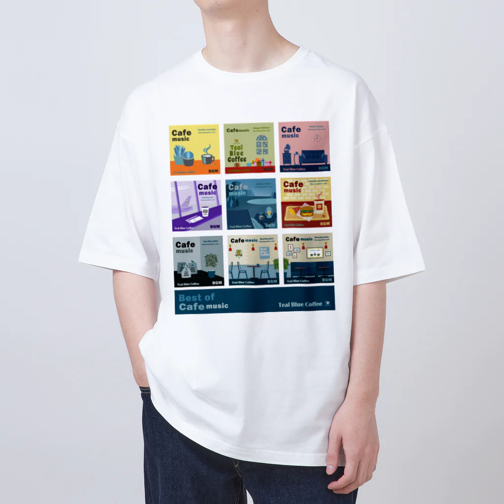 Teal Blue CoffeeのBest of Cafe music Oversized T-Shirt