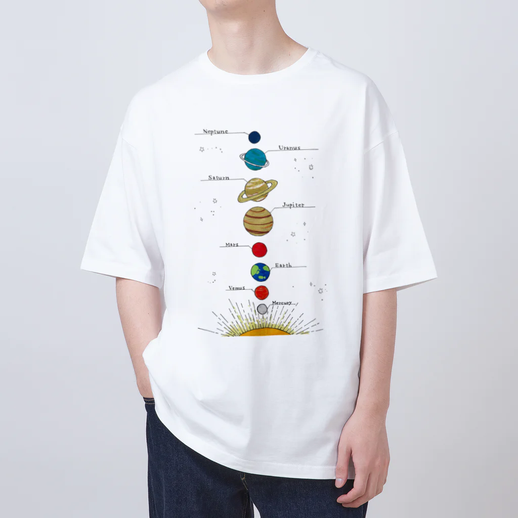 VERITIST (ヴェリティストSUZURI店)の太陽系の惑星たち オーバーサイズTシャツ