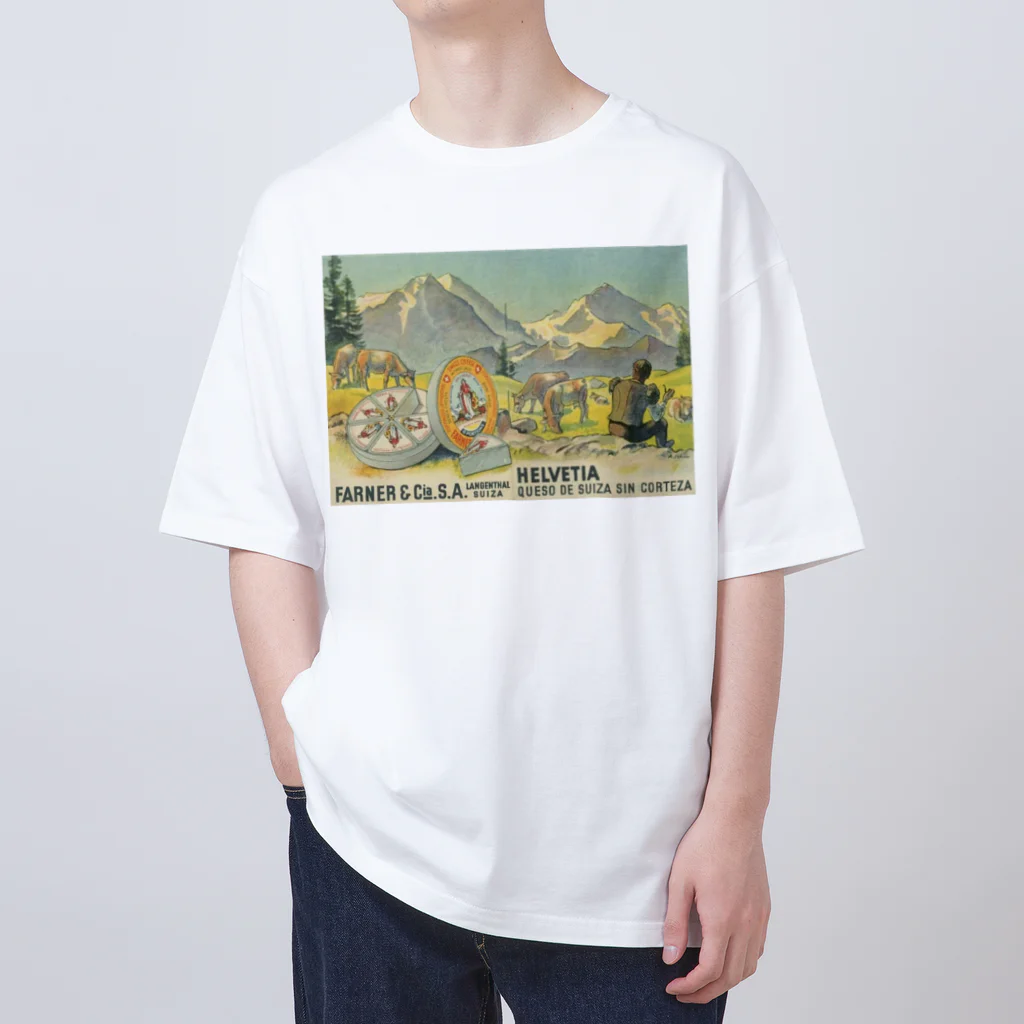 YS VINTAGE WORKSのスペインで販売されたスイスチーズ 1950年代　リトグラフ オーバーサイズTシャツ