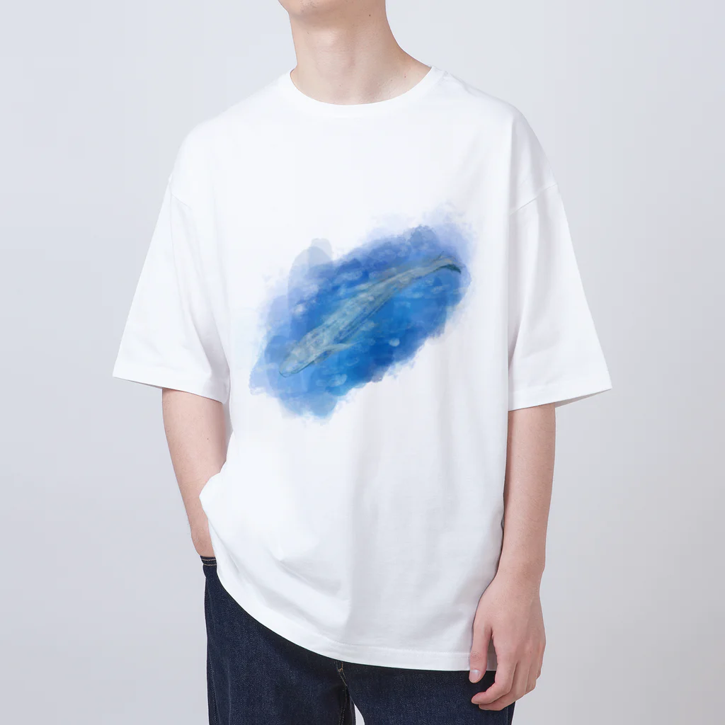 akane_art（茜音工房）のいきものイラスト（シロナガスクジラ） Oversized T-Shirt