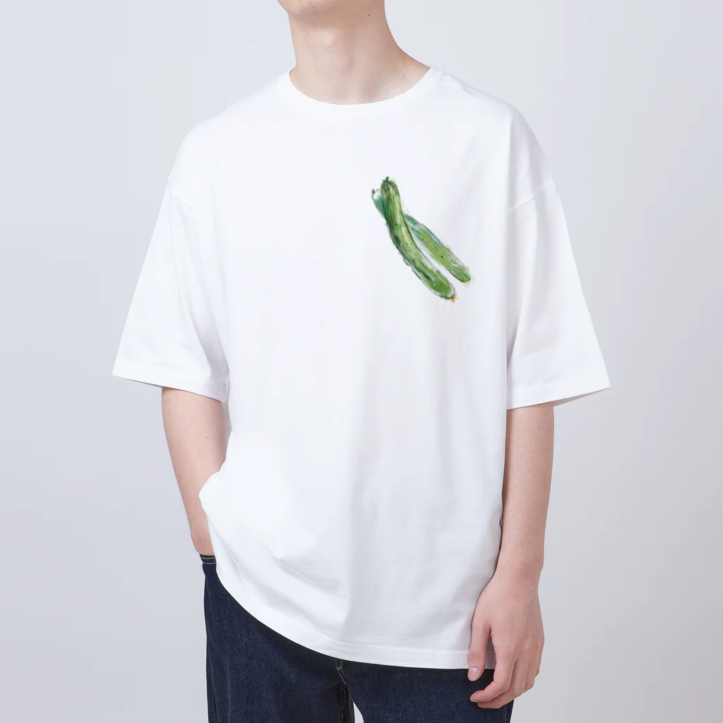 akane_art（茜音工房）のベジタブルT（キュウリ） Oversized T-Shirt