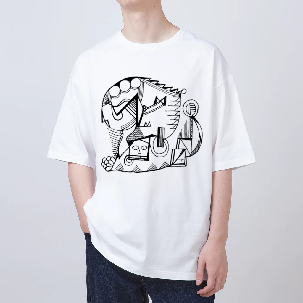 フクハラアキコのカオのあるもようA Oversized T-Shirt