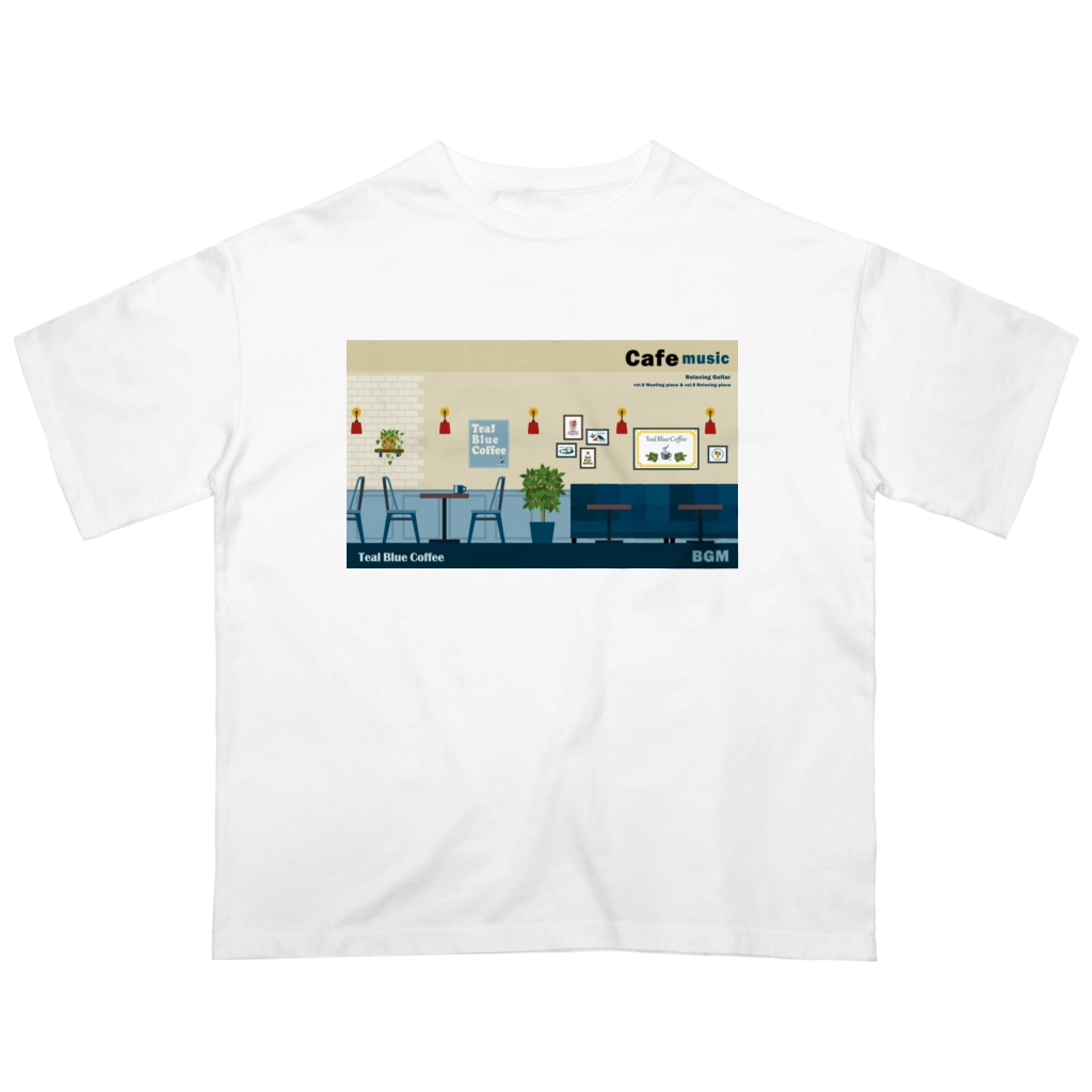 Teal Blue CoffeeのCafe music - Vol.8 ＆ Vol.9 - Oversized T-Shirt