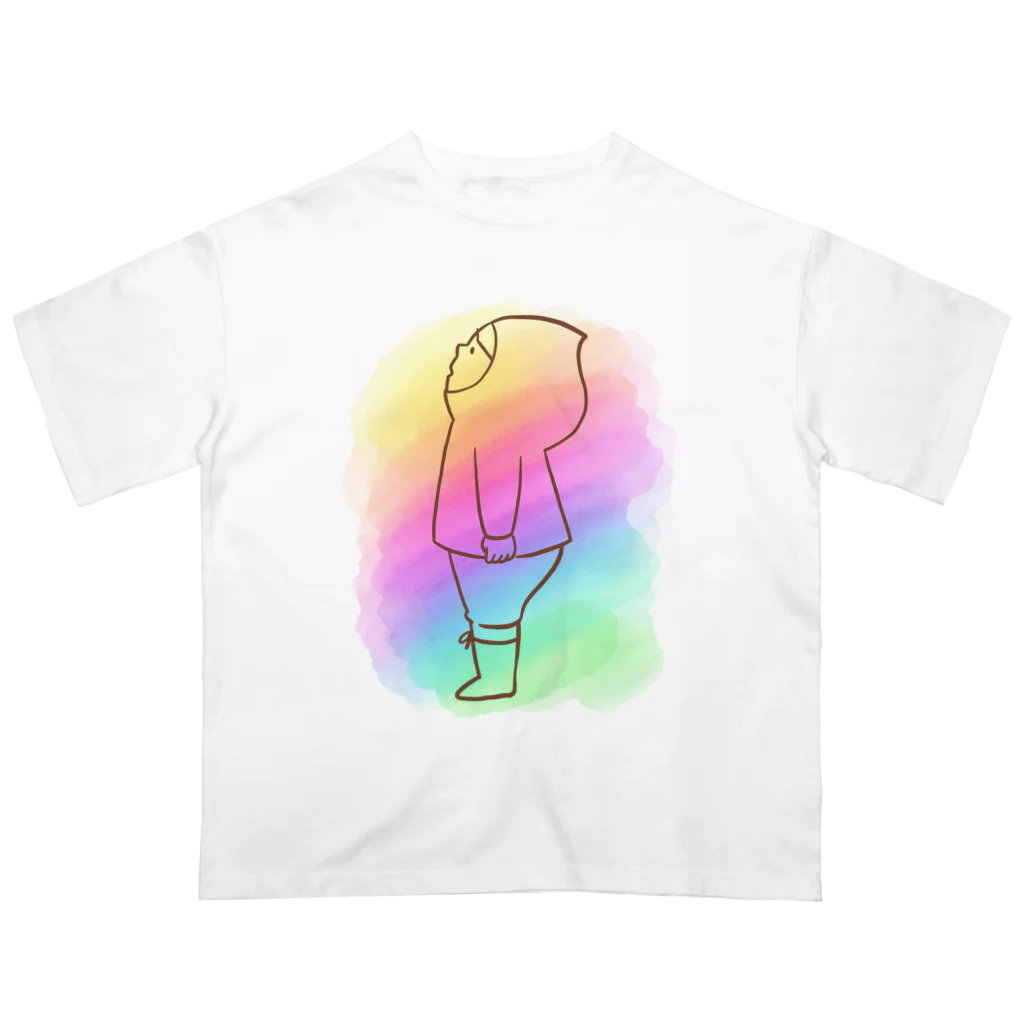 喫茶トラウベのKuribow saw a rainbow オーバーサイズTシャツ