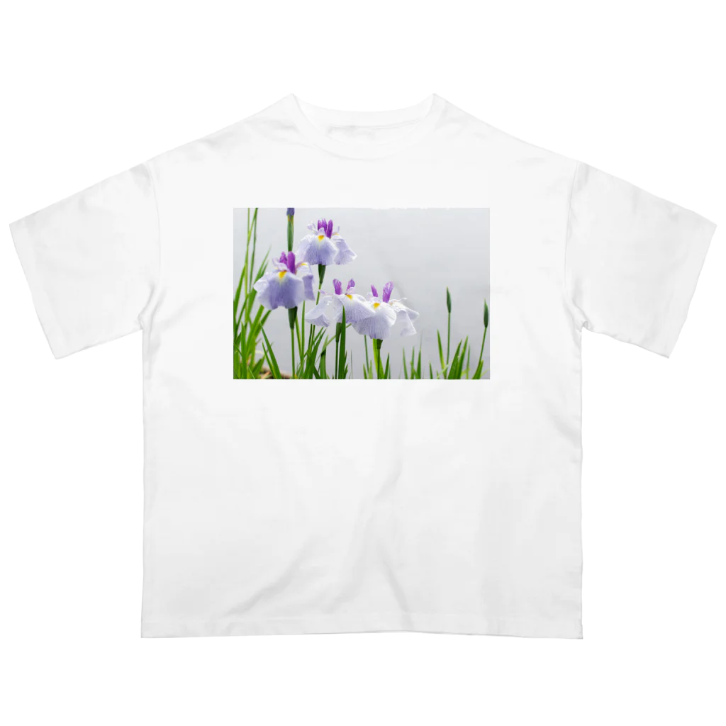 akane_art（茜音工房）の癒しの風景（花菖蒲） オーバーサイズTシャツ