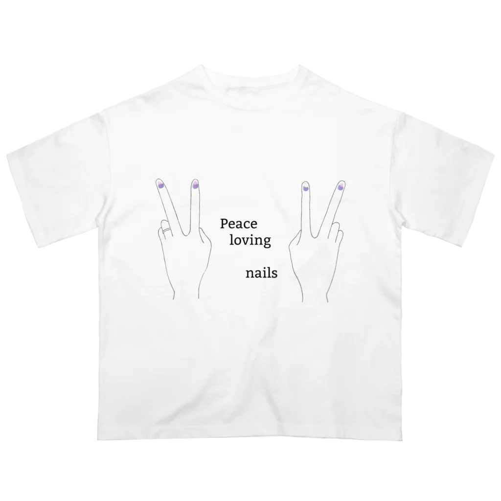 フジモトアイの◼️nail hand peace Oversized T-Shirt