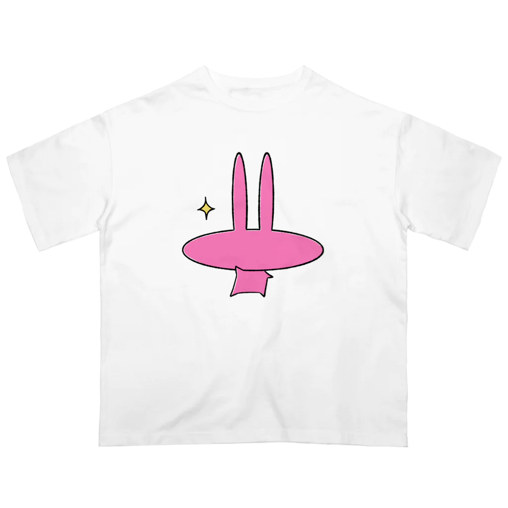 ピンクうさぎと。のクールなピンクうさぎ オーバーサイズTシャツ