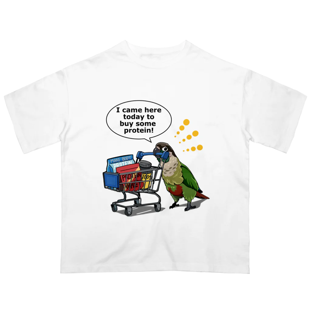 ウロコインコてんびん家のプロテイン爆買いウロコ オーバーサイズTシャツ