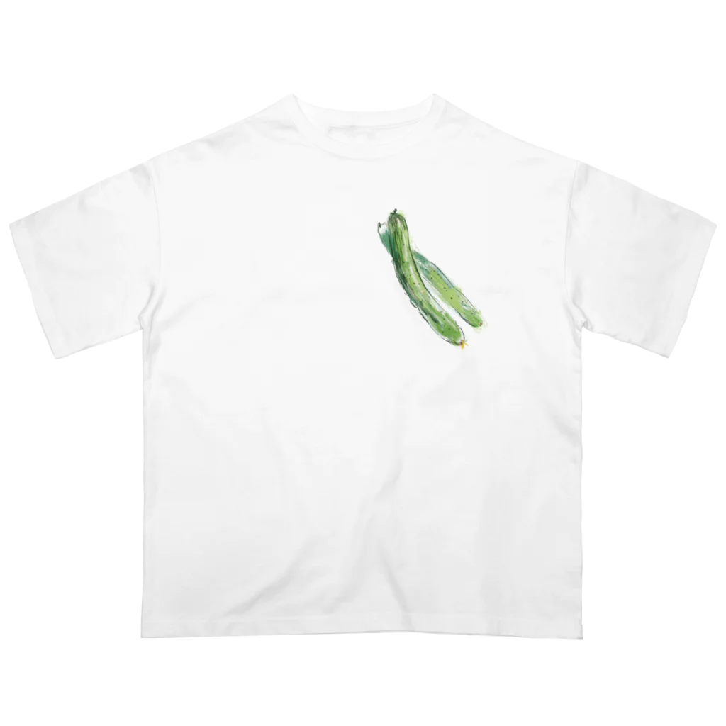 akane_art（茜音工房）のベジタブルT（キュウリ） Oversized T-Shirt
