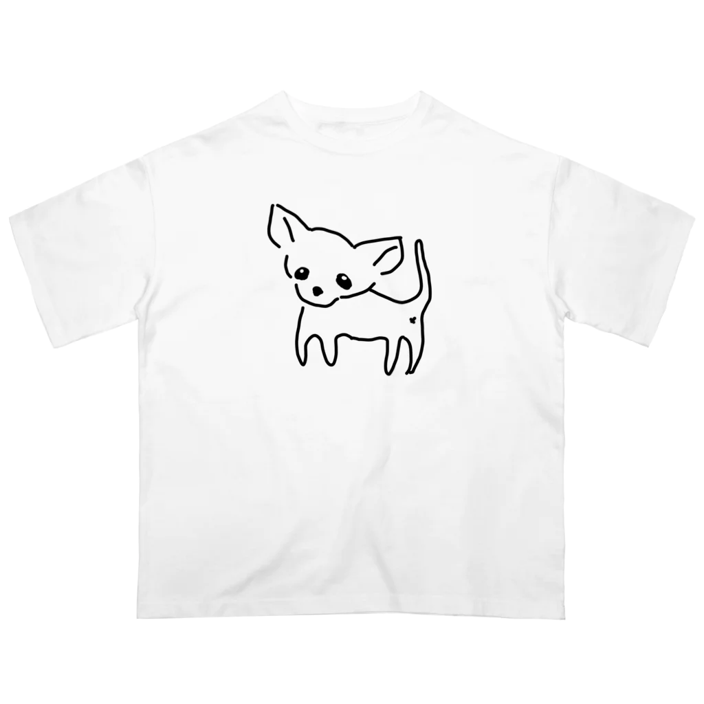 akane_art（茜音工房）のゆるチワワ（クリア） オーバーサイズTシャツ