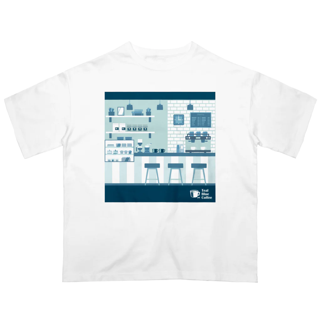 Teal Blue Coffeeの香るコーヒー オーバーサイズTシャツ