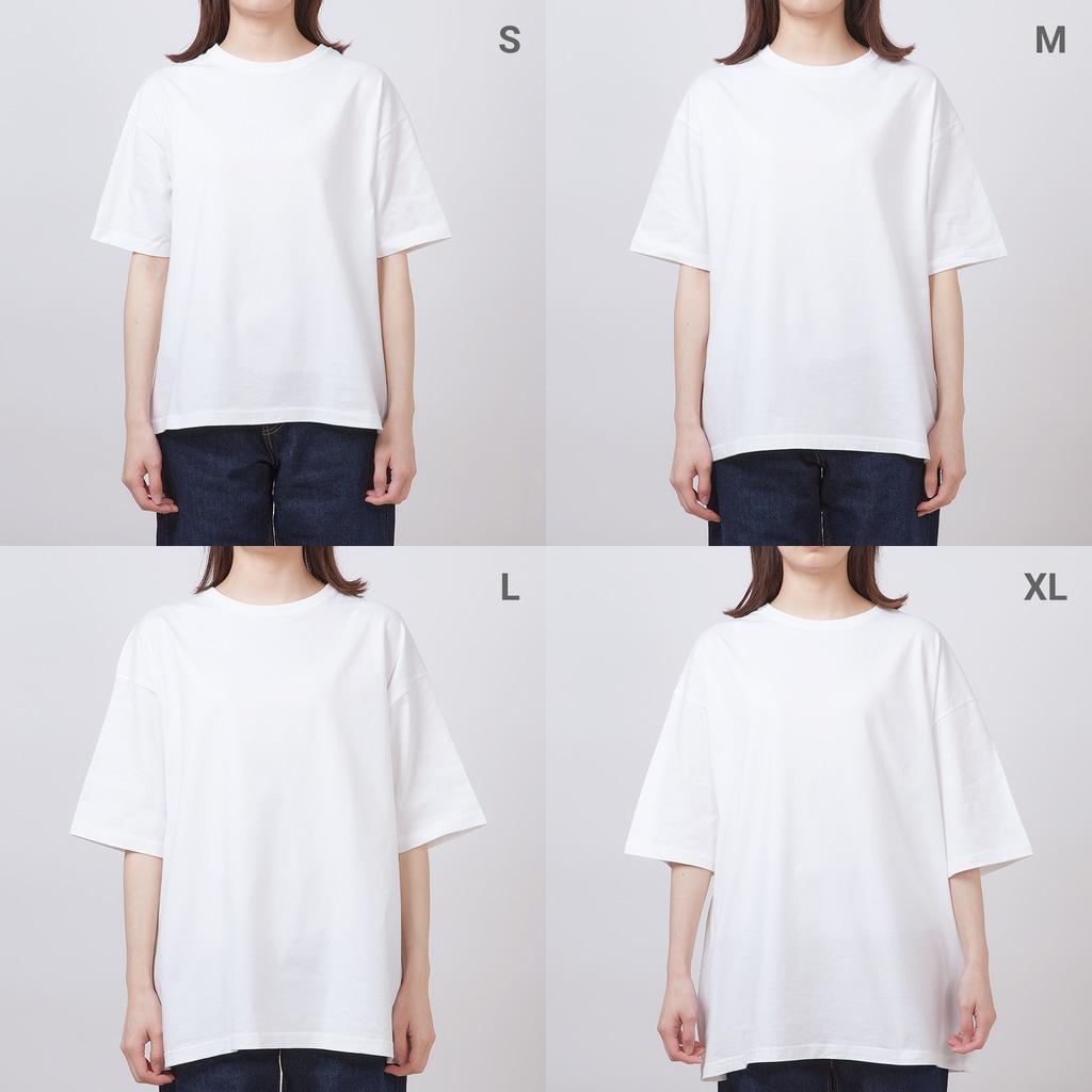 akane_art（茜音工房）のモノクロフラワー（キク） Oversized T-Shirt