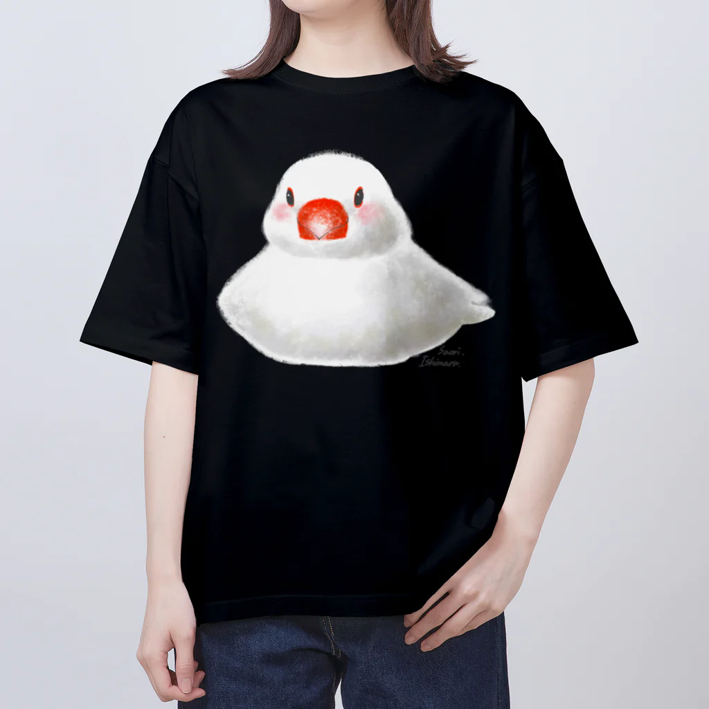 石丸沙織のおすわりポチャ白文鳥ちゃん オーバーサイズTシャツ