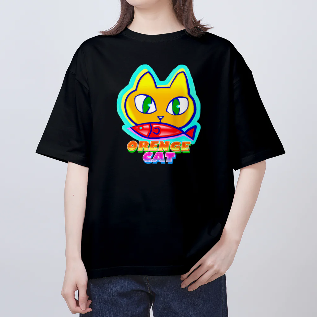 ✨🌈✨ユラクラカン🇯🇵 ✨🌈✨の🍊🐈 オレンジキャット🍊🐈　ライト オーバーサイズTシャツ