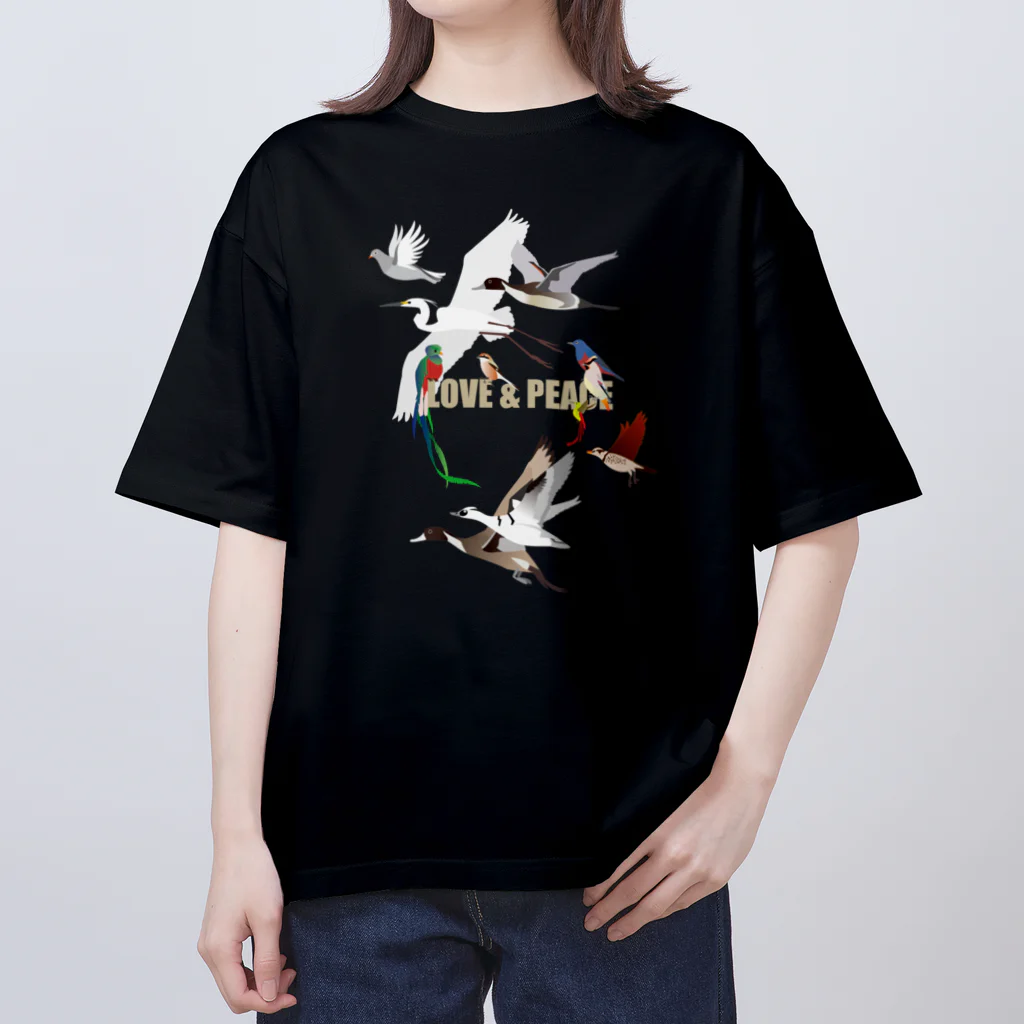 エダマメトイチ雑貨店のLOVE & PEACE  Oversized T-Shirt