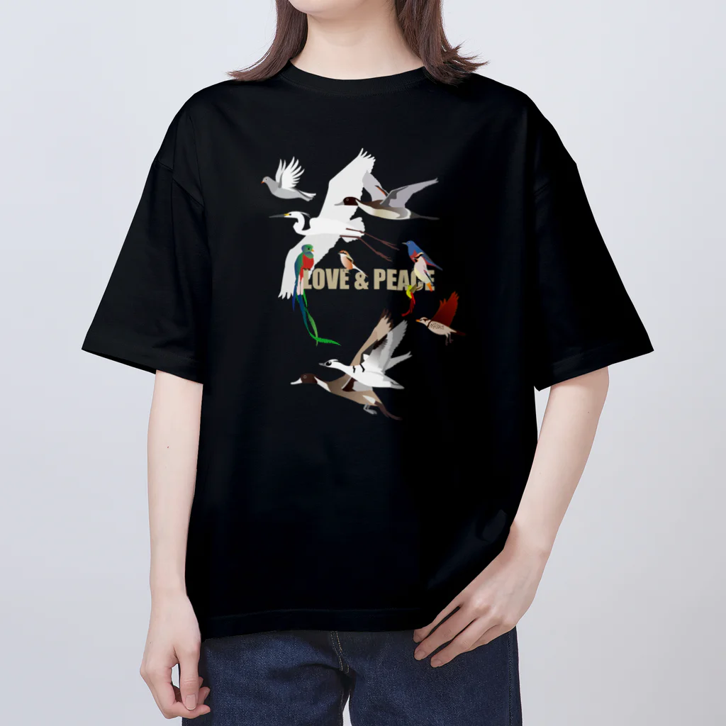 エダマメトイチ雑貨店のLOVE & PEACE  オーバーサイズTシャツ