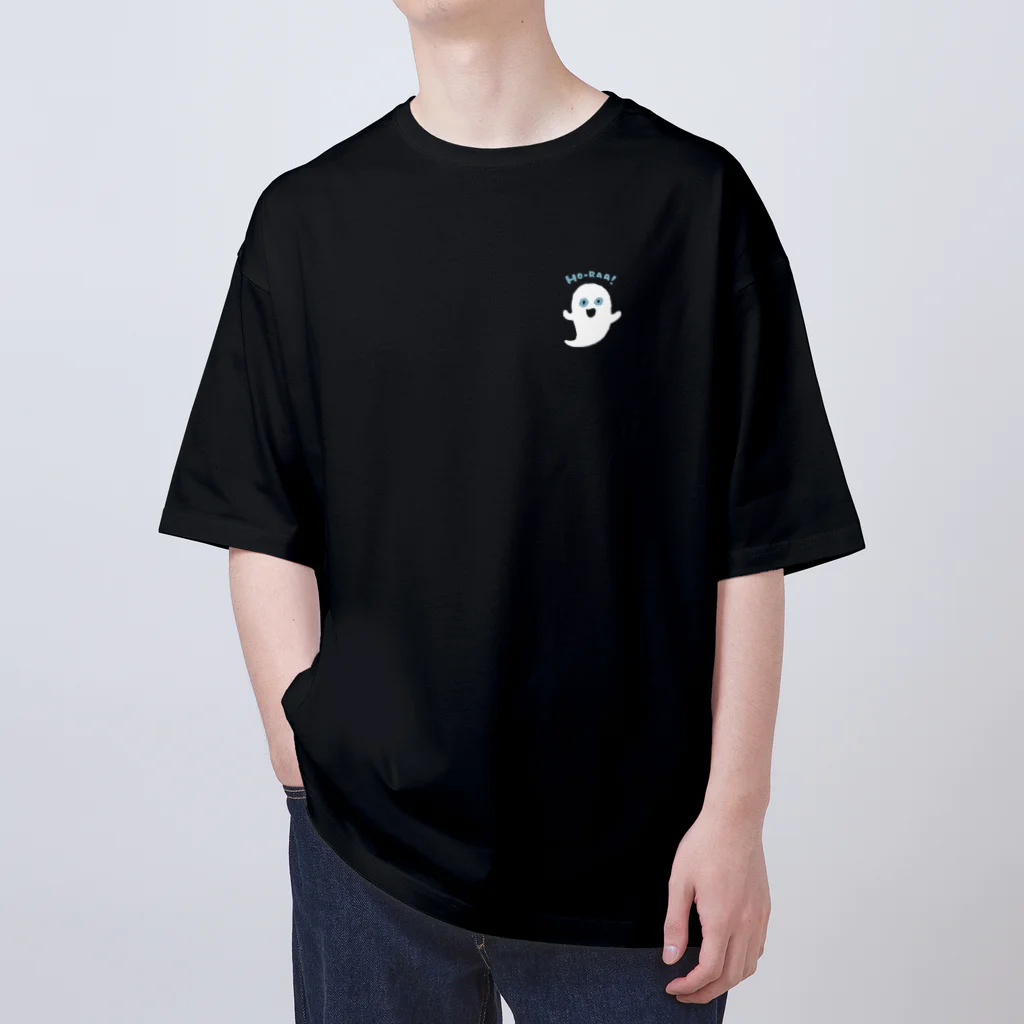 てら ねこグッズの自慢げなおばけ。　ワンポイント Oversized T-Shirt