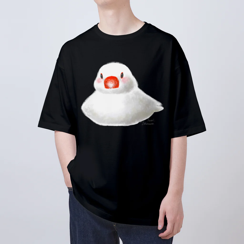 石丸沙織のおすわりポチャ白文鳥ちゃん オーバーサイズTシャツ