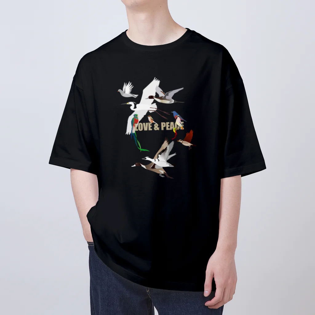 エダマメトイチ雑貨店のLOVE & PEACE  オーバーサイズTシャツ