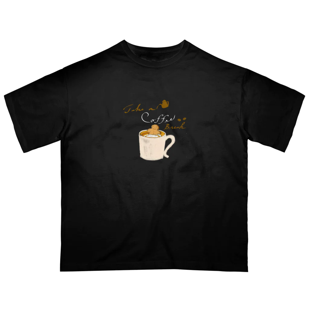 kiki25のcoffee time(コーヒー白字) Oversized T-Shirt