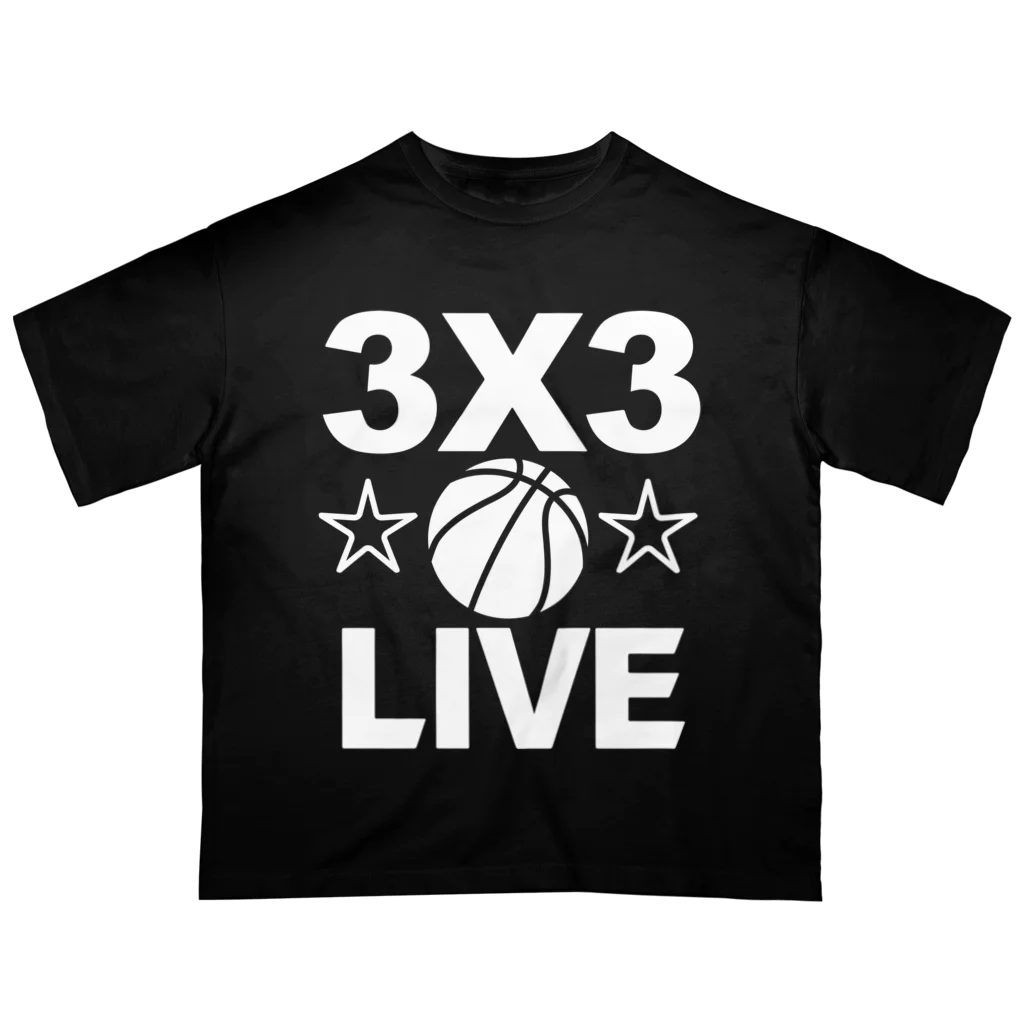 sports_tower スポーツタワーの3x3・白・スリーエックススリー・3人制バスケ・Tシャツ・アイテム・グッズ・ストリートバスケ・バスケットボール・スピーディーなバスケ・1試合10分間の21点ノックアウト・スポーツ・有望 Oversized T-Shirt