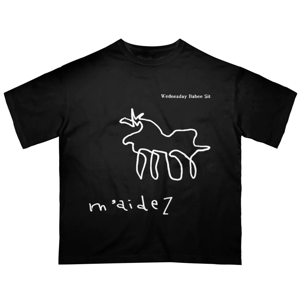 1414號室のWednesday Babee Sit -White Line- オーバーサイズTシャツ