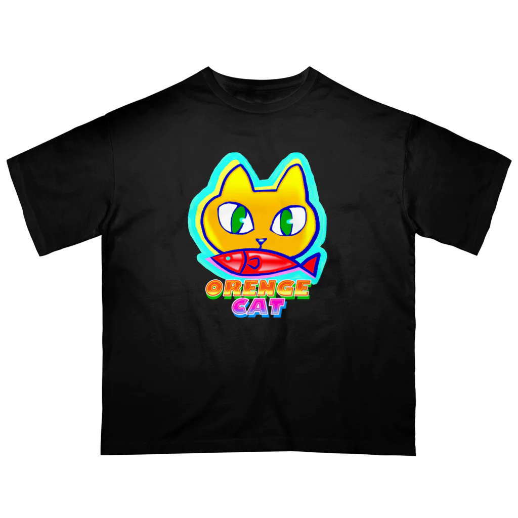 ✨🌈✨ユラクラカン🇯🇵 ✨🌈✨の🍊🐈 オレンジキャット🍊🐈　ライト オーバーサイズTシャツ