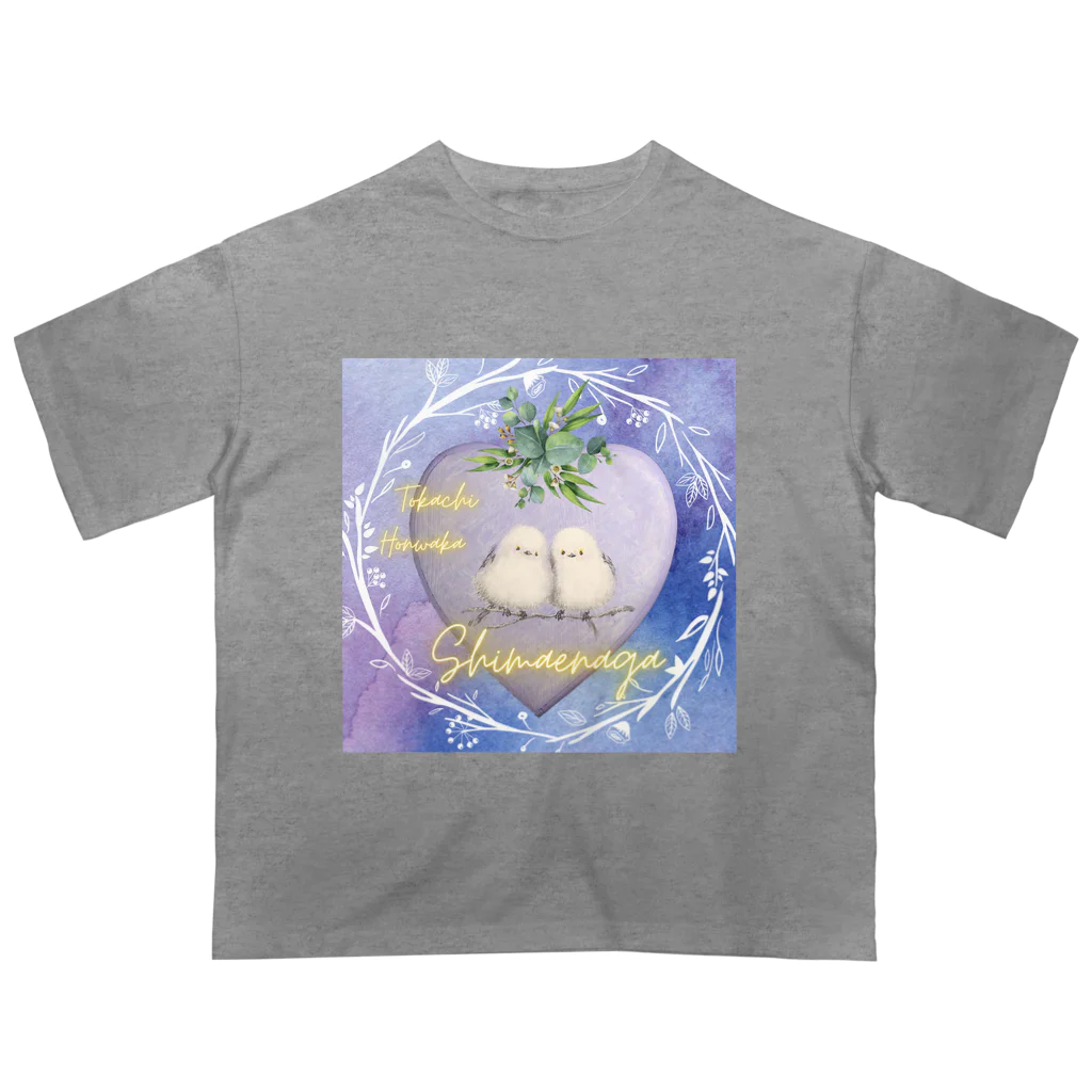 crystal-koaraのふわふわシマエナガ【Lavender】 オーバーサイズTシャツ