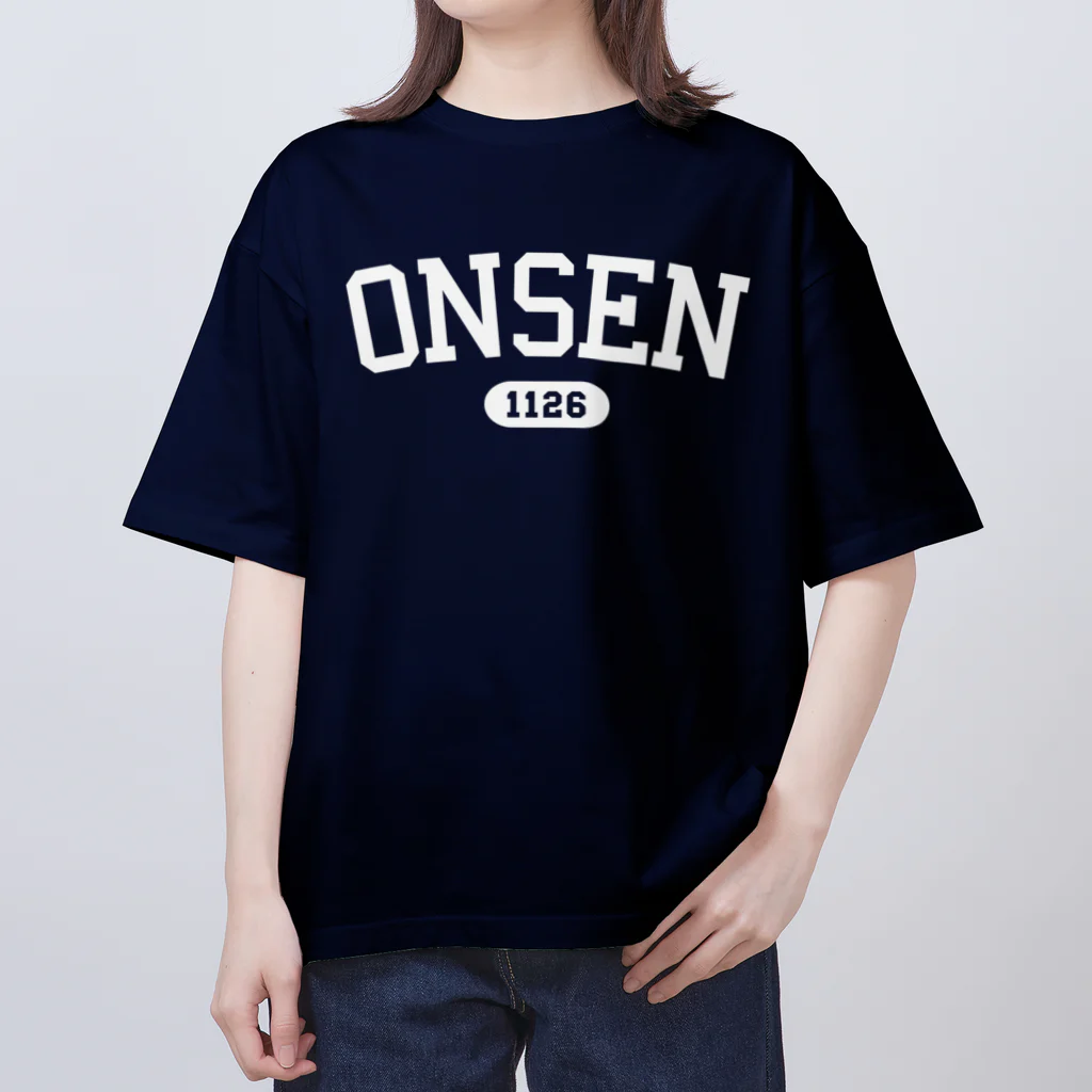 温泉グッズ@ブーさんとキリンの生活のONSEN 1126（ホワイト） オーバーサイズTシャツ