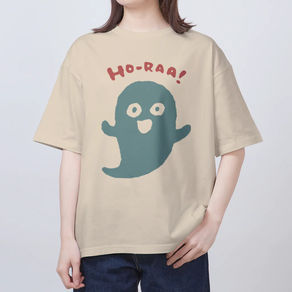 てら ねこグッズの自慢げなおばけ。カラー Oversized T-Shirt