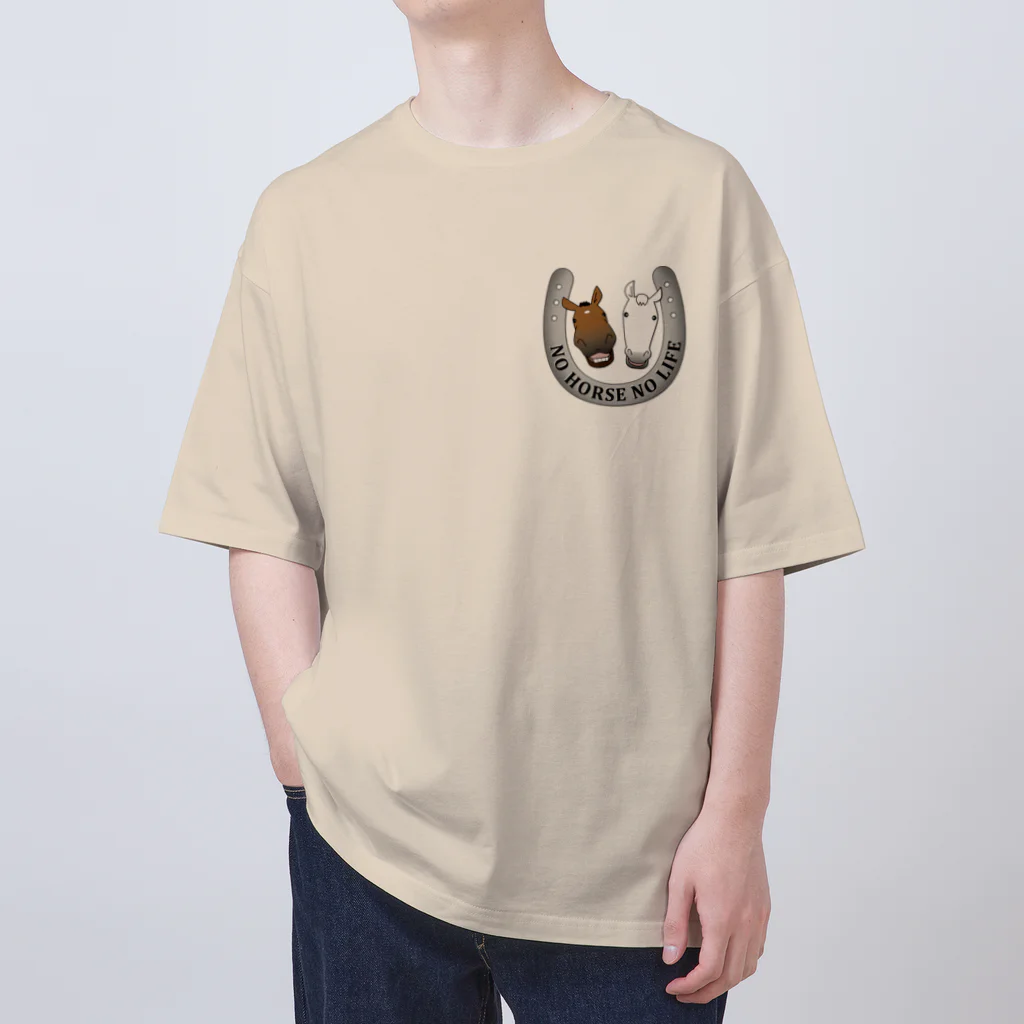 SHOP HAPPY HORSES（馬グッズ）の蹄鉄デザイン（メタル） Oversized T-Shirt