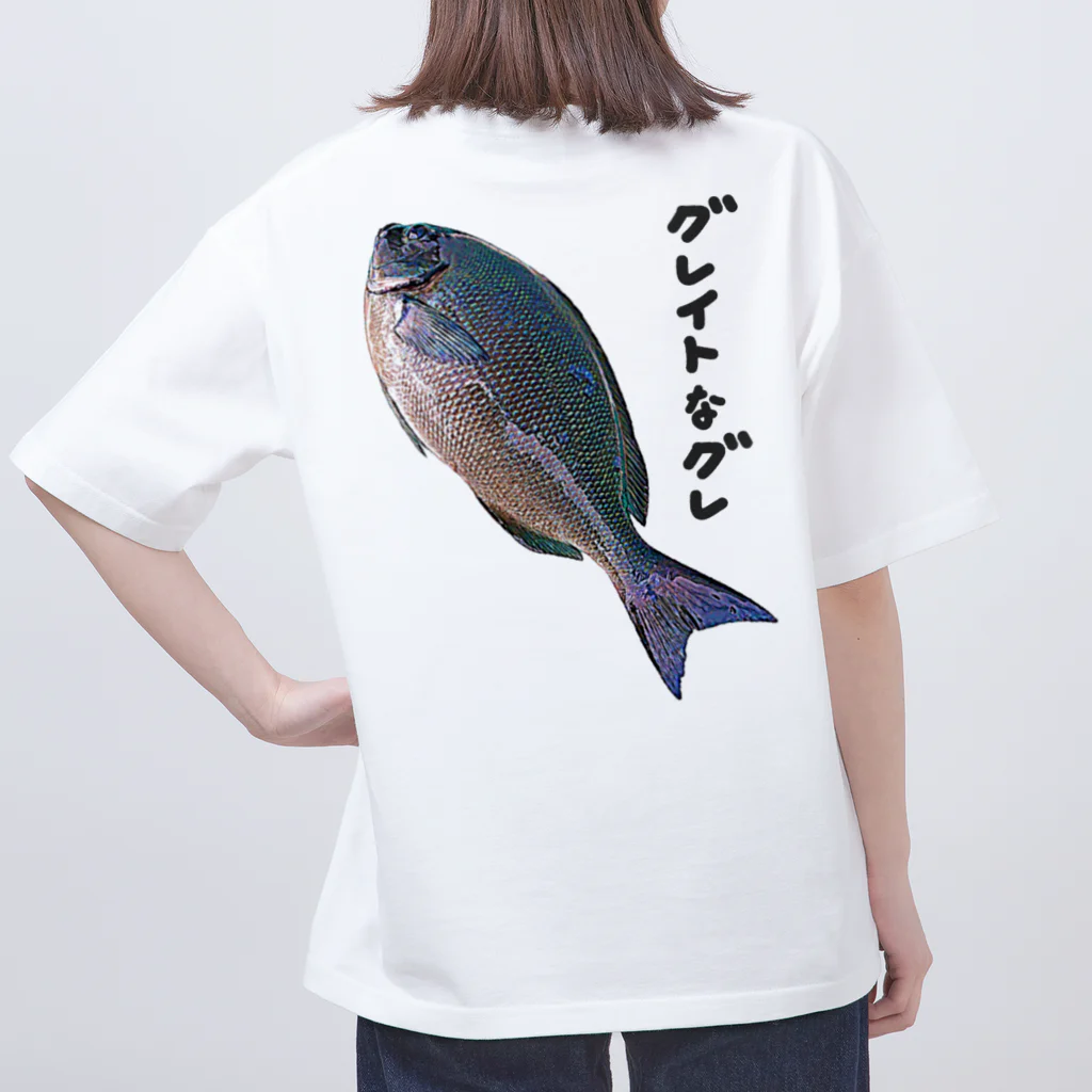 脂身通信Ｚの【AKiRA GENUiNE】【両面プリント有】メジナ『半グレ』『グレイト』_N-SPEC オーバーサイズTシャツ