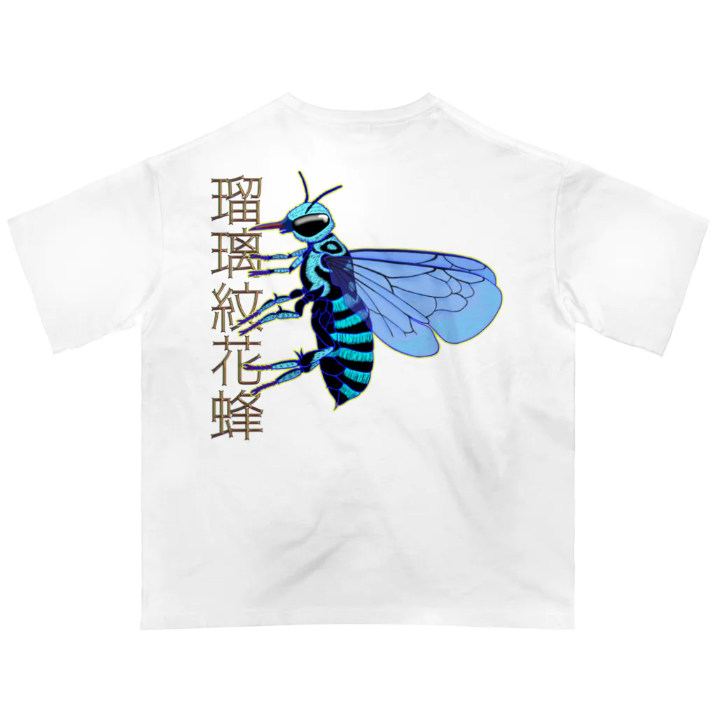 LalaHangeulの瑠璃紋花蜂　バックプリント オーバーサイズTシャツ