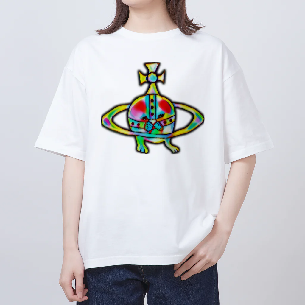 お味噌ちゃん👺LINEスタンプものヴィヴィにゃん Oversized T-Shirt