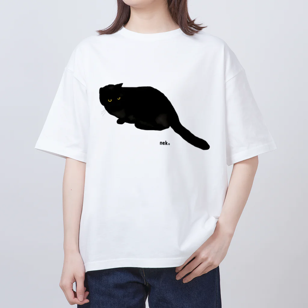 小鳥と映画館のいつも心に黒猫ちゃん オーバーサイズTシャツ