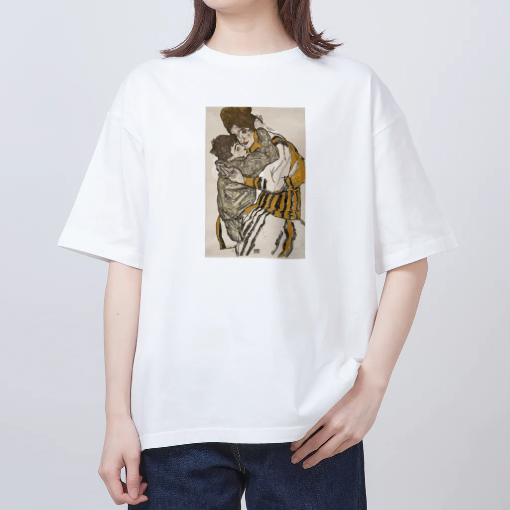 世界の絵画アートグッズのエゴン・シーレ《シーレの妻と小さな甥っ子》 オーバーサイズTシャツ