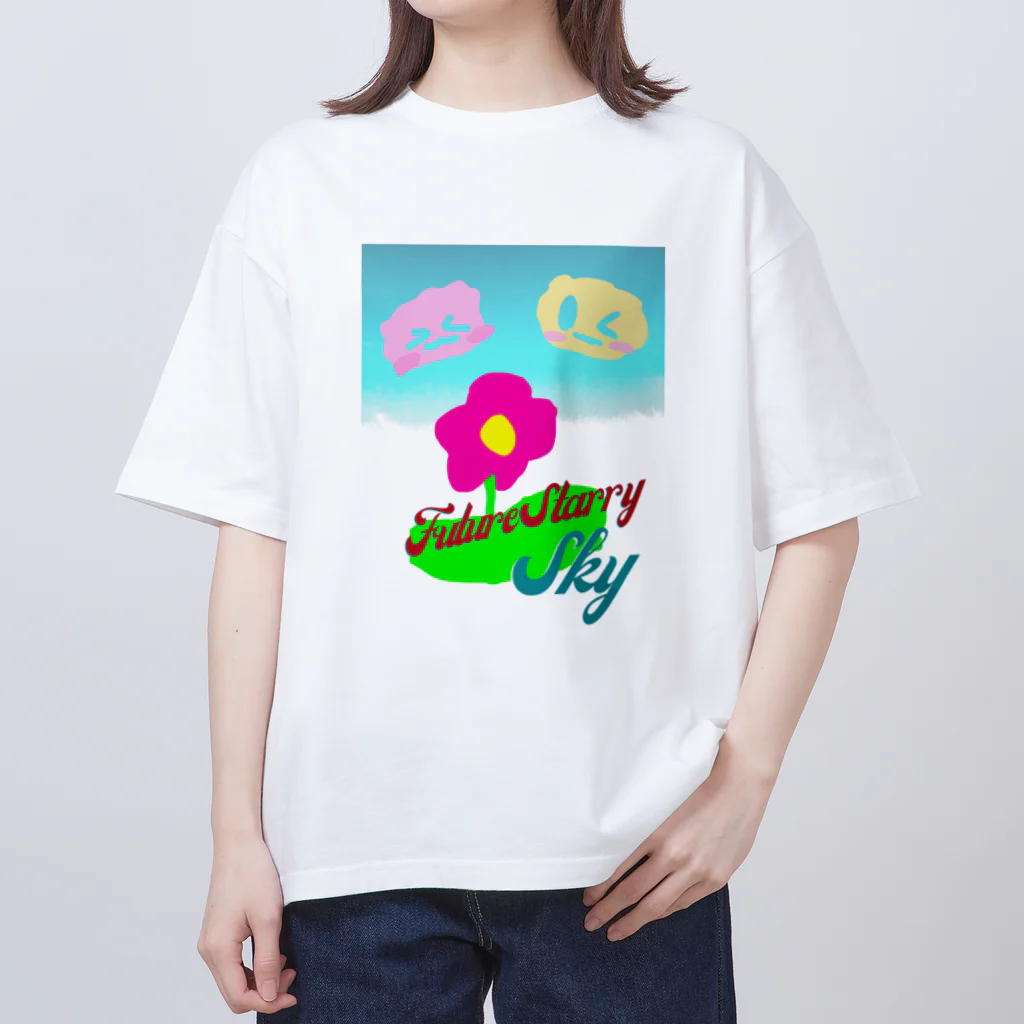 Future Starry Skyのお花と雲🌼☁ Oversized T-Shirt