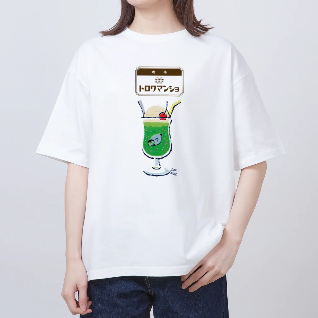 サトウノリコ*の【喫茶】ペンギンクリームソーダ(ロゴ入) オーバーサイズTシャツ
