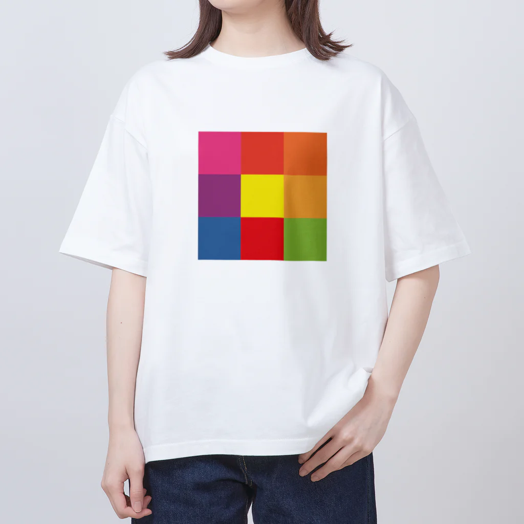 3×3 のドット絵の笑う花 - 3×3 のドット絵 オーバーサイズTシャツ