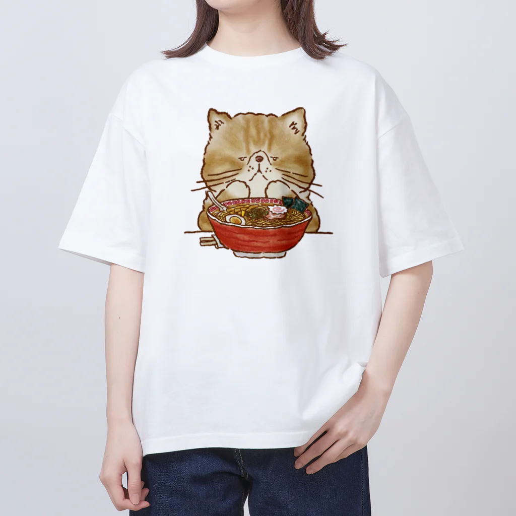 coeur.yu（クードットユー）の猫とラーメン Oversized T-Shirt