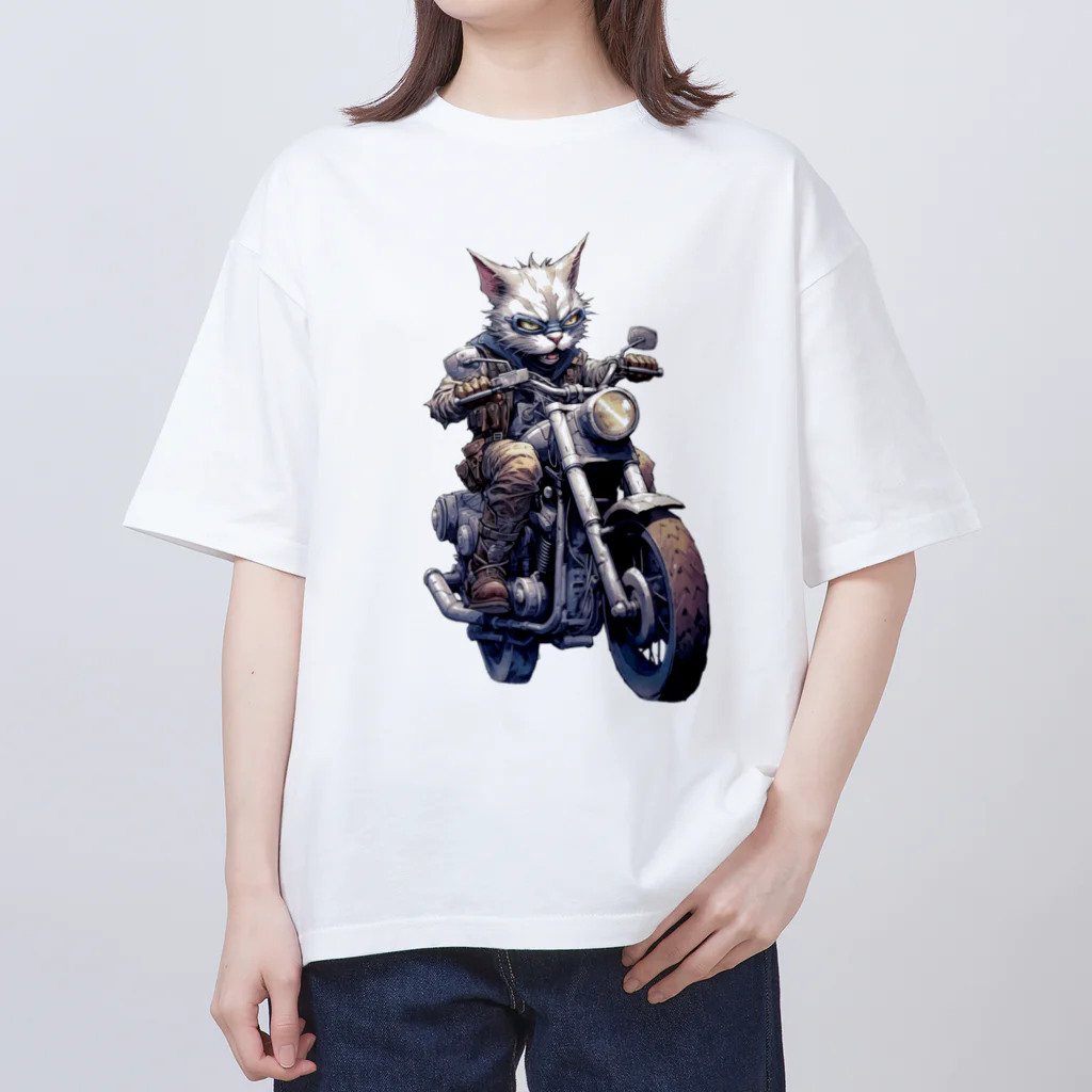 たゆたゆのバイクに乗る猫 Oversized T-Shirt