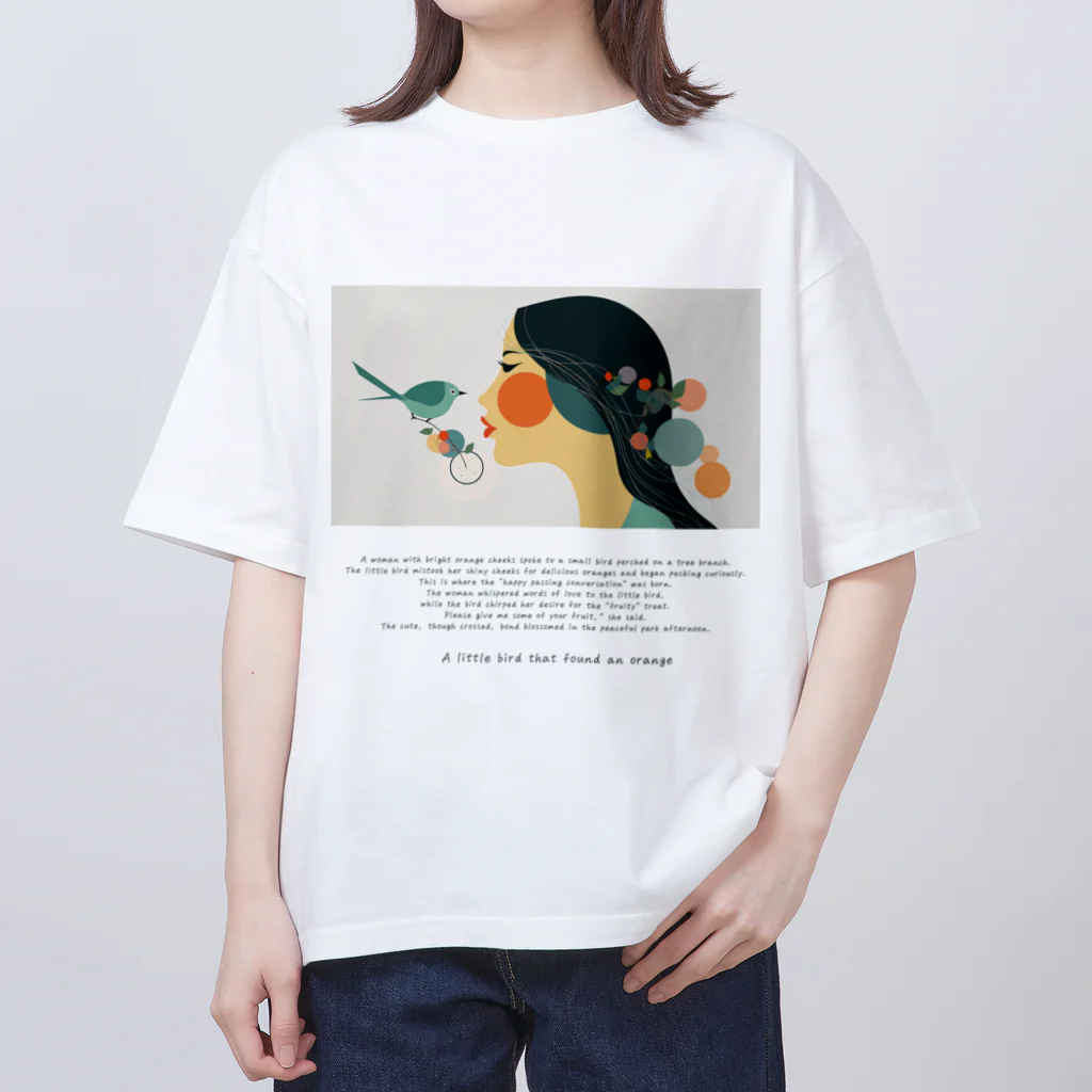 鳥救うSUZURIの『こんなところにオレンジ』【寄付付き商品】 Oversized T-Shirt