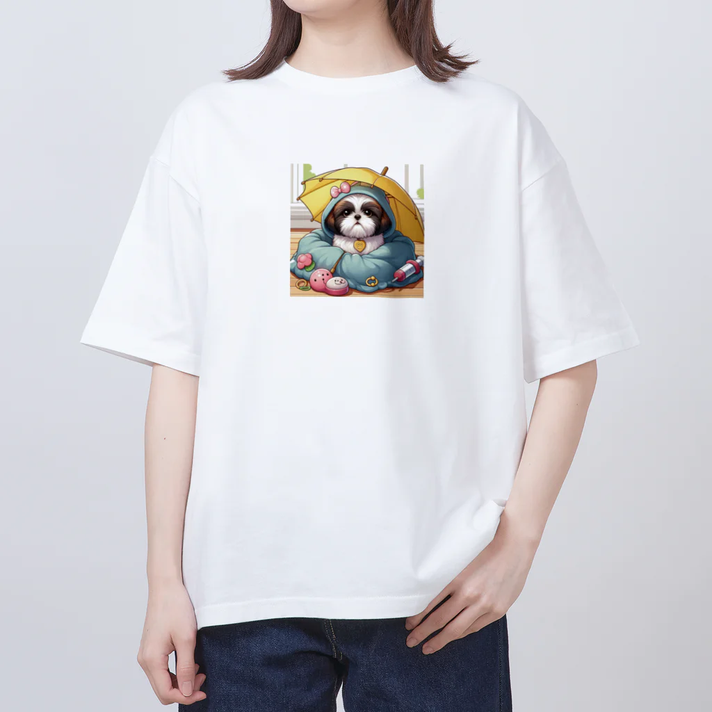 ワンコとにゃんちゃんズのアンブレラシーズー オーバーサイズTシャツ