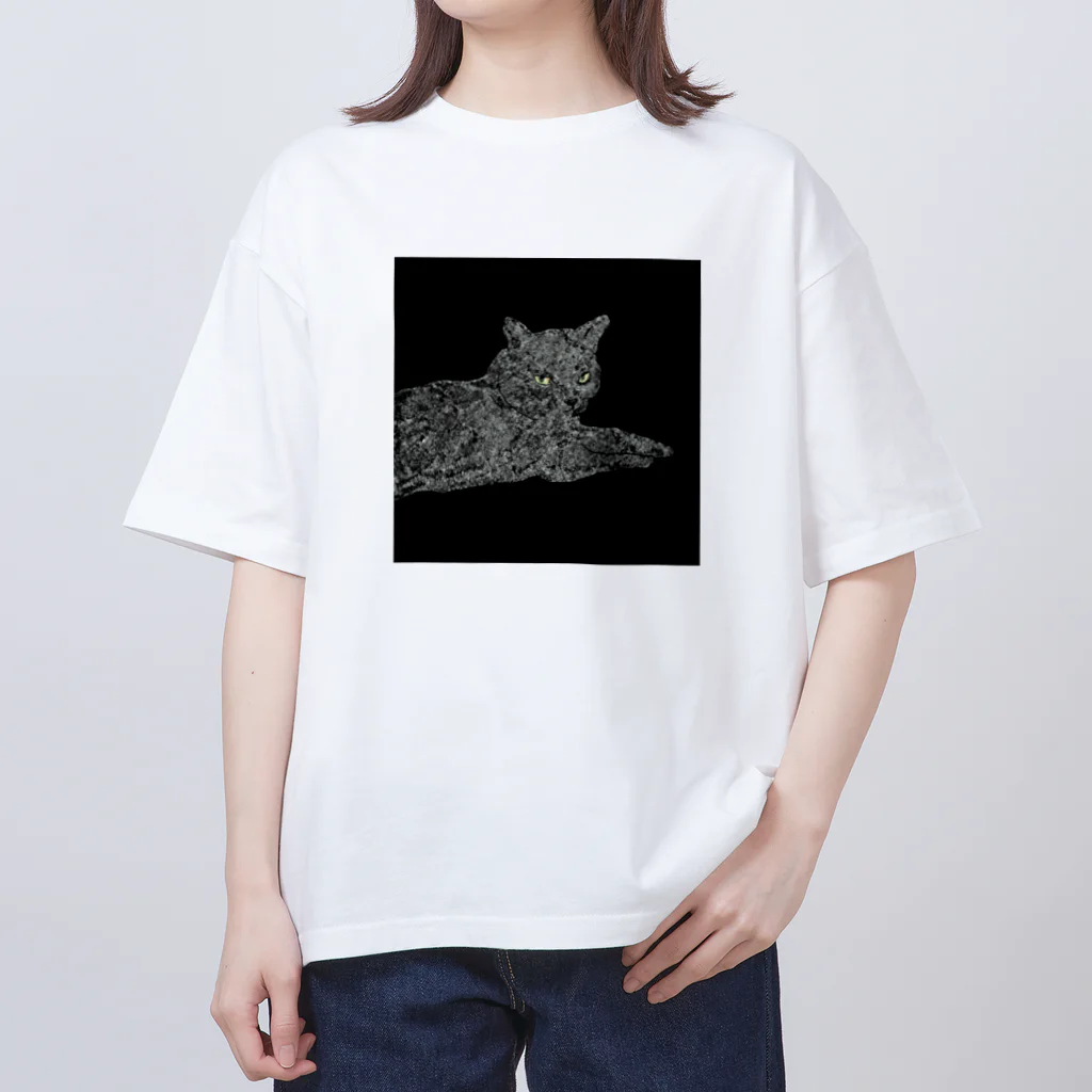 たかはしの店の黒猫のジジ オーバーサイズTシャツ