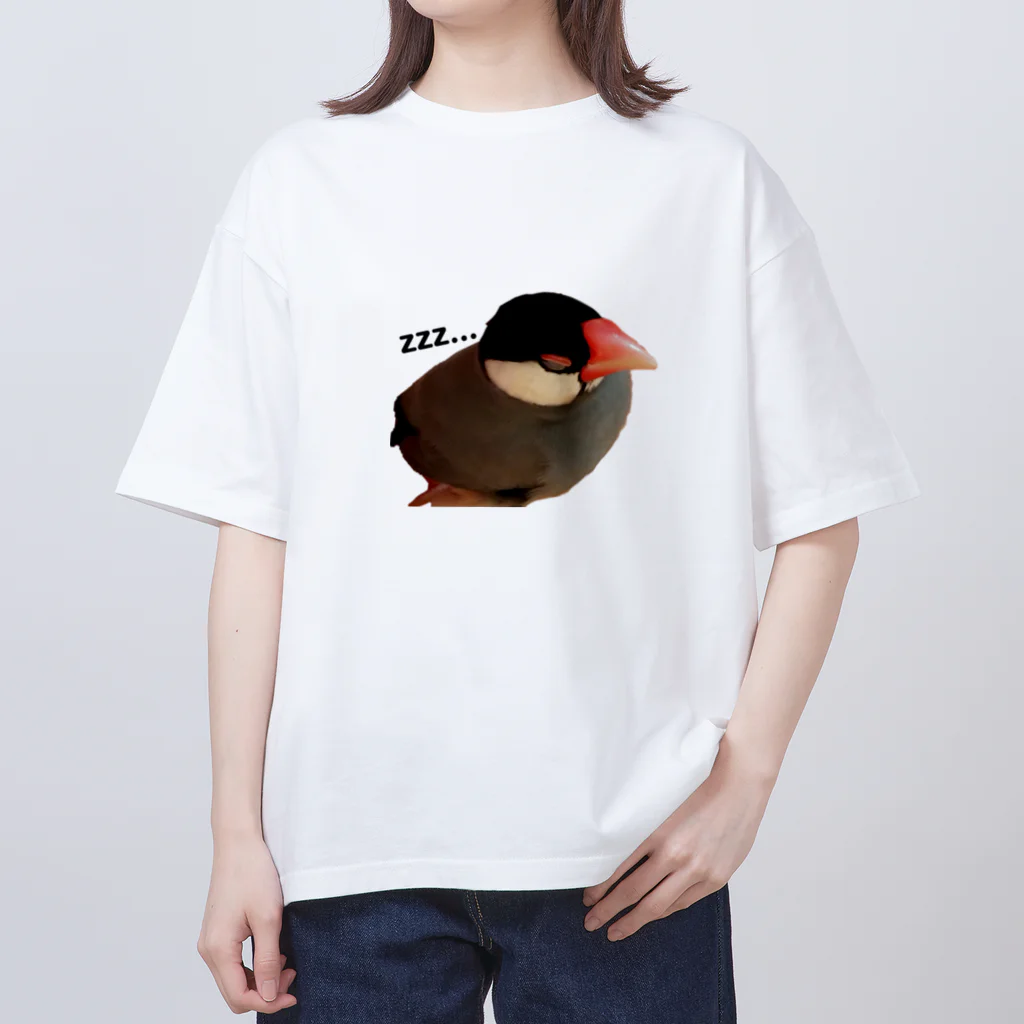 harupink🌸ペット似顔絵illustのおねむな文鳥さん Oversized T-Shirt