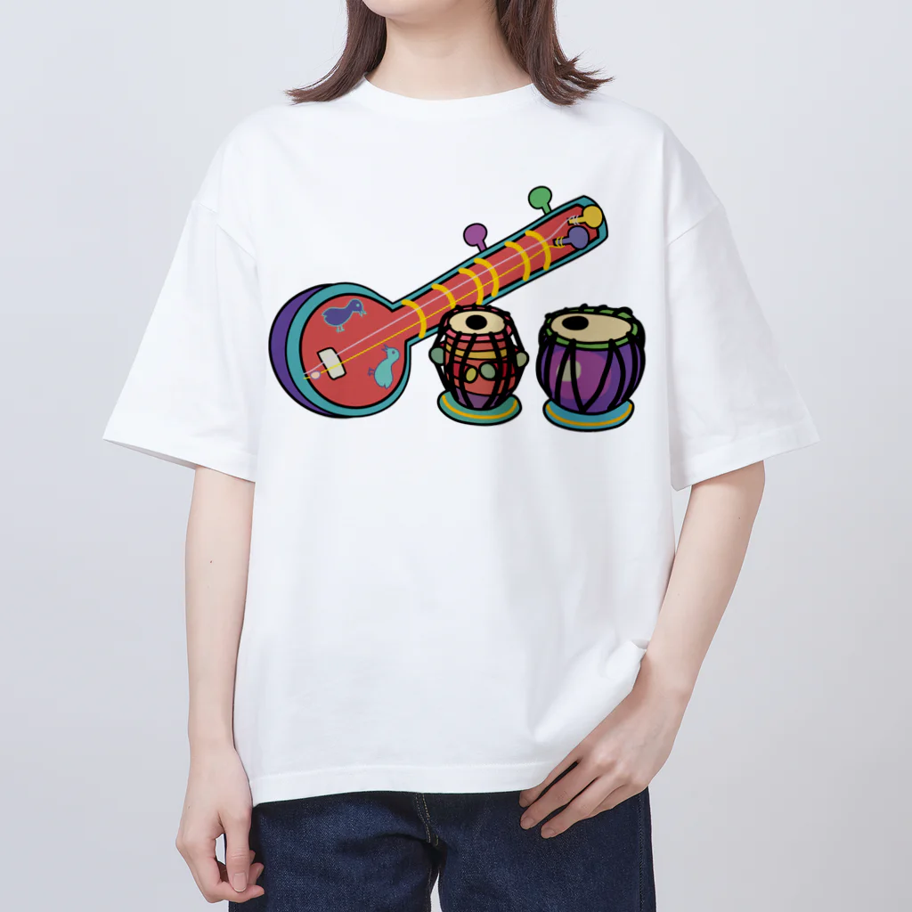 yamame1000ninのカラフルシタールタブラ Oversized T-Shirt